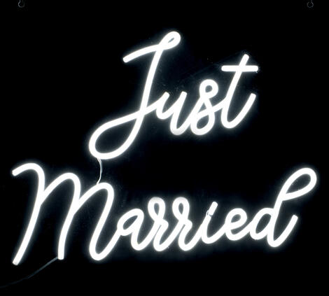 Pannello con Scritta "Just Married" Neon Led  